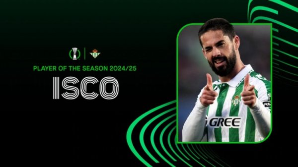 9 games, 2 goals and 3 assists! Official: Isco was named the best player of the European Union this season