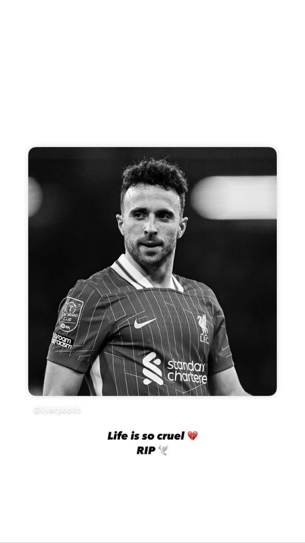Boateng posted a message to mourn Jota: Life is so cruel 💔 Rest in peace
