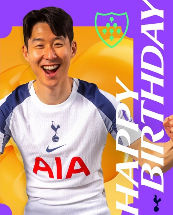 Tottenham official wishes Son Heung-min a happy 33rd birthday, playing for 10 years, 454 games, 173 goals and 101 assists