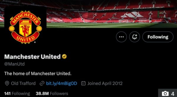 Sun: Manchester United changed its official X account profile to 