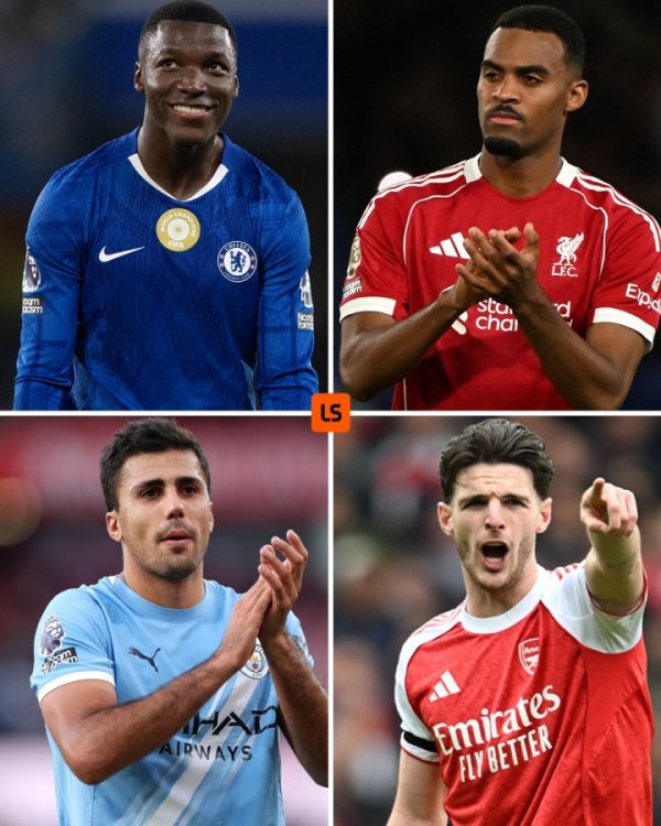 Please rank the top four midfielders in the Premier League: Caicedo, Hrafenberch, Rodri, Rice