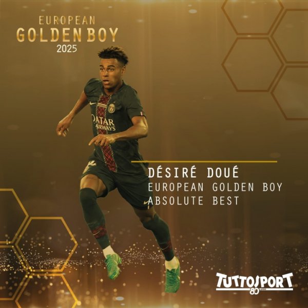 Well deserved! Official: 20-year-old Douai won the 2025 Golden Boy Award, with 16 goals and 16 assists, 5 championships in 1 year