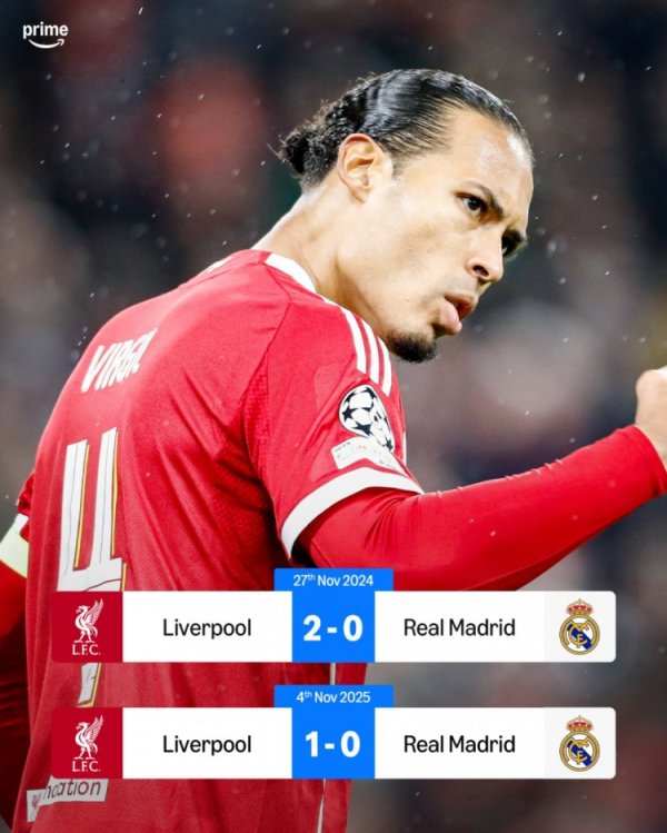 Liverpool defeated Real Madrid twice in a row for the first time since 2009, scoring 3 goals and conceding 0 goals.