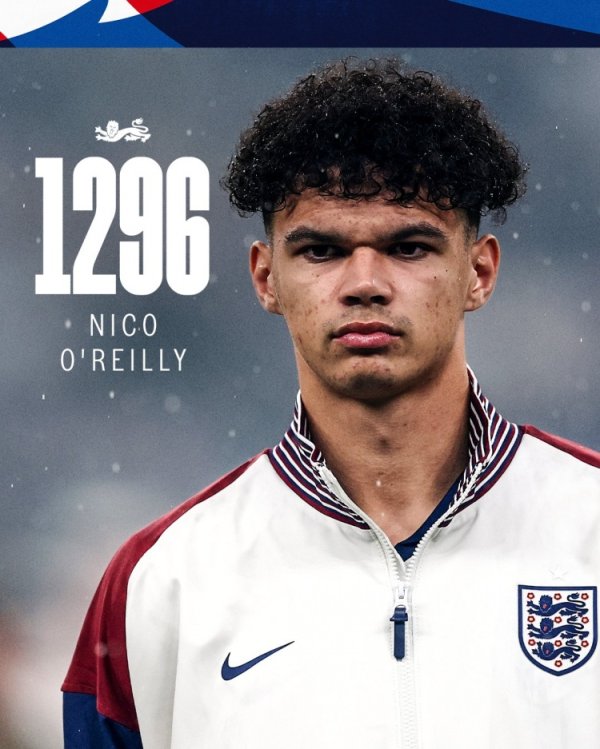 O Reilly is the 1296th player to play for England. The England team posted posters to congratulate him.
